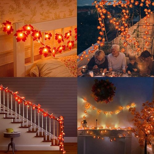 10Ft Maple Leaf String Lights Thanksgiving